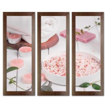 Imagem de Kit Quadros Decorativos Banheiro Lavabo Flores Sabonete spa pedras vel