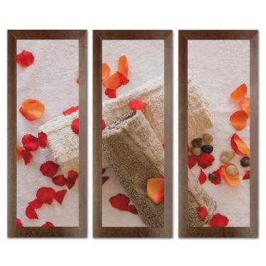 Imagem de Kit Quadros Decorativos Banheiro Lavabo Flores Sabonete spa pedras vel