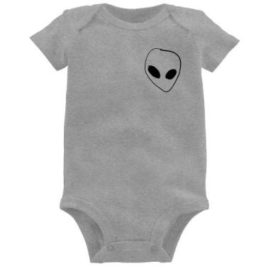 Imagem de Body Bebê Pocket Alien - Foca na Moda, Cinza, P