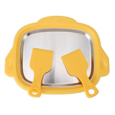 Imagem de Máquina de Fritura de Gelo, Placa de Aço Inoxidável, Uso Doméstico, para Fazer Gelo Laminado, Rolos de Sorvete, Iogurte Laminado (Amarelo)