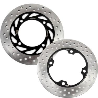 Imagem de Discos de freio dianteiros traseiros rotores para Honda Foresight 250 2001-2007, acessórios de substituição de motocicleta prata