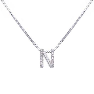 Imagem de Colar inicial cravejada Banhado Prata 925 - Papillon Semi Jóias