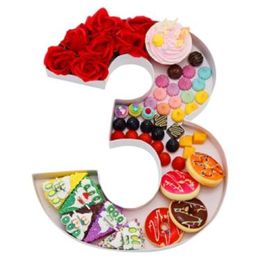 Imagem de Número de papelão de 38,5 cm para comida doce de charcutaria, festa de aniversário de casamento, caixa de decoração de papel machê (3)
