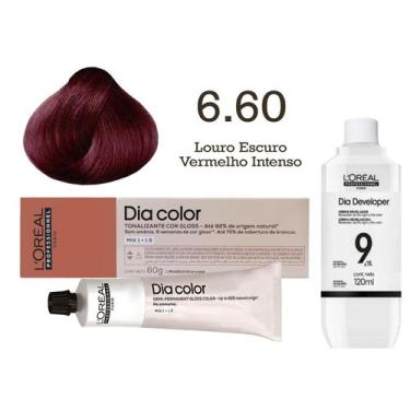 Imagem de Tonalizante Dia Color 6.60 Louro Escuro Vermelho Intenso + Emulsão Rev