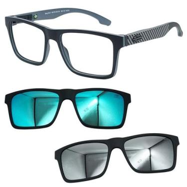 Imagem de Oculos Mormaii Swap NG 2 6153 AGA com 2 Clipon Azul e Prata, Azul, Pra