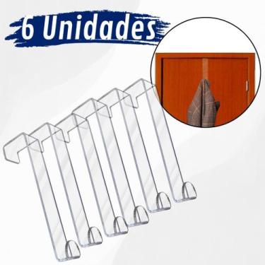 Imagem de Kit Gancho Porta Roupa Cabide Acrílico Transparente Minimalista Suport