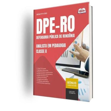 Imagem de Apostila DPE-RO  - Analista em Pedagogia - Classe A - Apostilas Opção