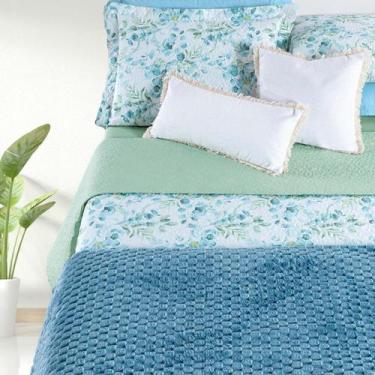 Imagem de Cobre Leito Casal Padrão Matelado Percale 200 Fios Cotton - Bia Enxova