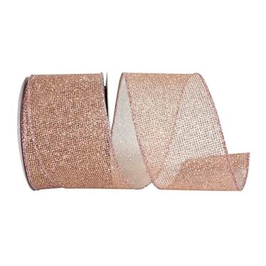 Imagem de Reliant Ribbon Fita de borda com fio metálico com purpurina, ouro rosa