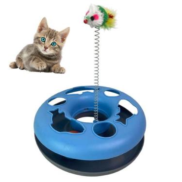 Imagem de Brinquedo de Gato Pet Bola Guizo Mola Ratinho Animal de Estimaçao Brin