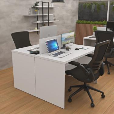 Imagem de Estação de Trabalho Mesa Plataforma Escritório 1200x600 2 Lugares