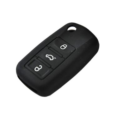 Imagem de Capa De Silicone Para Protecao Da Chave Canivete Preta W Gol /voyage /fox /spacefox /polo /up /jetta