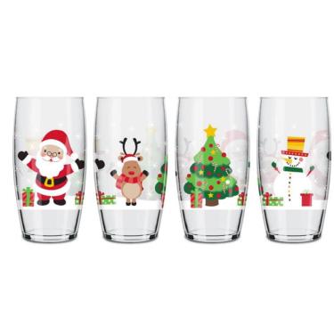 Imagem de Copo Long Drink Oca Decorado Natal 300ml 1 Unidade - Nadir