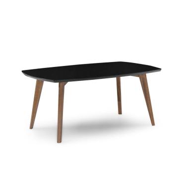 Imagem de Mesa de Jantar Retangular com Tampo de Vidro Florencia Preto e Amêndoa 170 cm