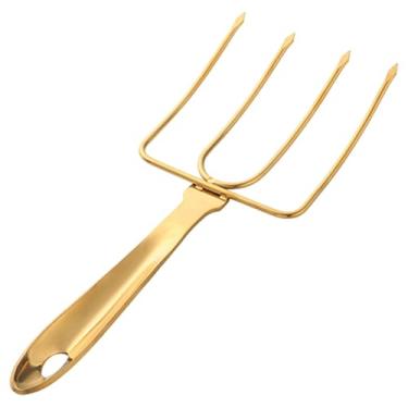 Imagem de Bothyi aço inoxidável do garfo de peru, garfo de aves de torrefão, garfo de escultura, robusta, churrasqueira para churrasqueira de cozinha para cozinha, Ouro