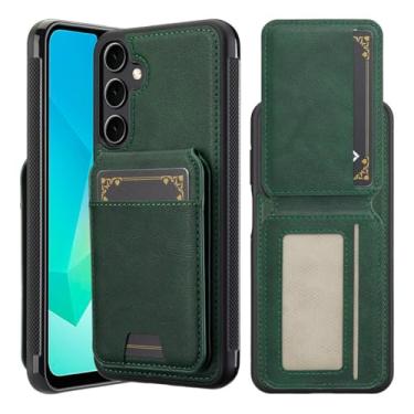Imagem de HJZSZX Para Samsung S23 Luxo Magnético Couro Carteira Cartão Telefone Capa Flip Stand Capa (Para Samsung S23/Verde)