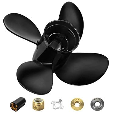 Imagem de YOUNG PROPS 10,1 X14 Substituição OEM #48-73138A45 Hélice de Barco Externo para Motores Mercury 25-70HP Alumínio 4 Pás 10,1 Diâmetro x 14 Pitch Hélice 13tooth RH