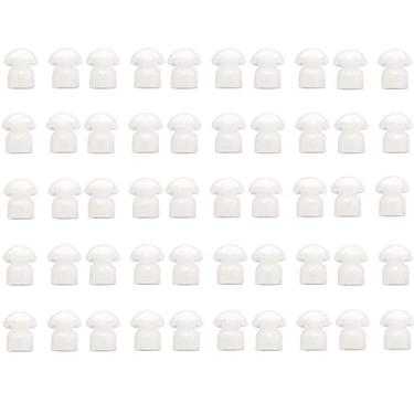 Imagem de Caroo Pacote Com 50 Pontas De Reposição Para Fones Ouvido Tipo Cogumelo Borracha Silicone Branca Macia Tubo Acústico E Bobina Adequado Motorola Kenwood Baofeng Icom Yaesu Hyt Midland Cobra Radio