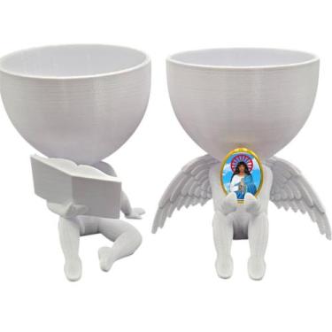 Imagem de Kit Decoração Santa Sara Kali Anjinho + Lendo Biblia - Point da Fe