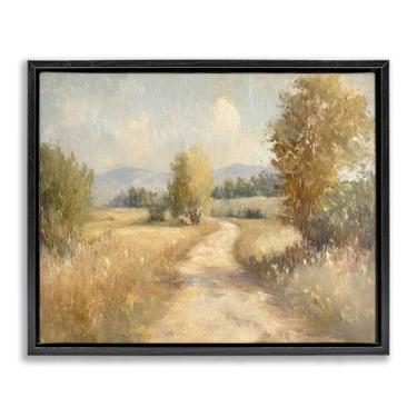 Imagem de Stupell Industries Gravel Road Landscape Black Framed Floater Canvas Wall Art, design by Petal Prints Design, 25 x 31