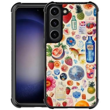 Imagem de Punmada Compatível com Samsung Galaxy S23 Mobile Case Creative Acrylic Back Panel Silicone Protection Grip Especialmente Projetado para Samsung Galaxy S23 Colagem Europeia Italiana Verão Praia