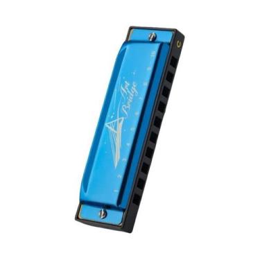 Imagem de Gaita Diatônica Blues C Key 10 Buracos com Estojo - Ideal para Inician