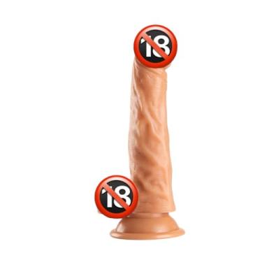 Imagem de Pênis de Borracha Realístico com Ventosa | Dildo Grande em Silicone | Consolo com Escroto para Penetração Vaginal e Anal | À Prova d’Água (19,5 * 3,8 CM)