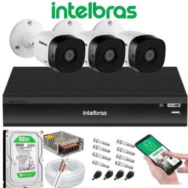 Imagem de Kit 3 Câmera de Segurança Full Hd 1080p 1220b Intelbras Dvr Inteligent