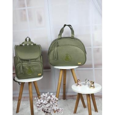Imagem de KR RK Bolsas Maternidade Mala e Mochila Luxo Elegance, Verde Musgo