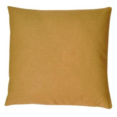 Imagem de Capa de almofada cor mostarda em linho 44x44 cm - CIA DAS ALMOFADAS