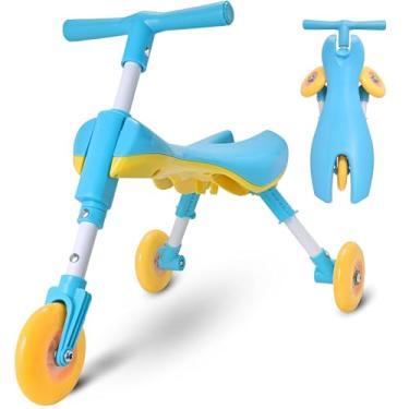 Imagem de KIDRIM Triciclo Para Crianças De 1 A 3 Anos – Triciclo Dobrável Para Crianças – Bicicleta Infantil Para Meninos E Meninas – Fácil De Andar E Dirigir – Não Precisa De Montagem – Presentes De Natal,