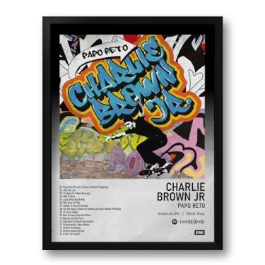 Imagem de Quadro Spotify Álbum Papo Reto Charlie Brown Jr Tam. 33x43cm - Skate, Grafitte, Música