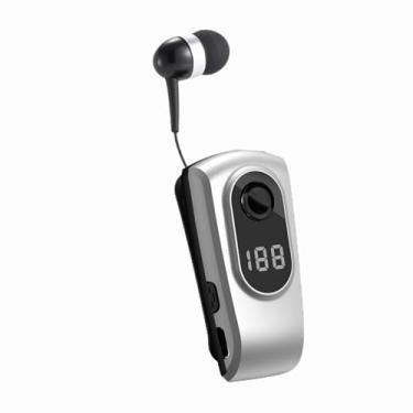 Imagem de AsrMyjcx Fone de ouvido retrátil com microfone e clipe para uso esportivo, confortável, para motoristas de caminhão, para corrida, telefone e treino, Prata