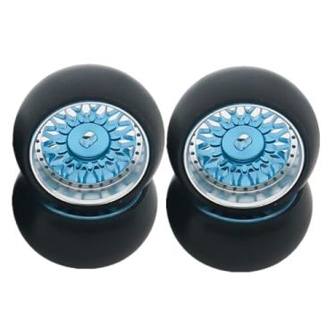 Imagem de RC 1/28 Drift Wheels,Alloy RC Wheel Tires for 1/28 Wltoys K969 K989 P929 kyosho Rally Model car Upgraded Part 4pcs/Set(Blue)