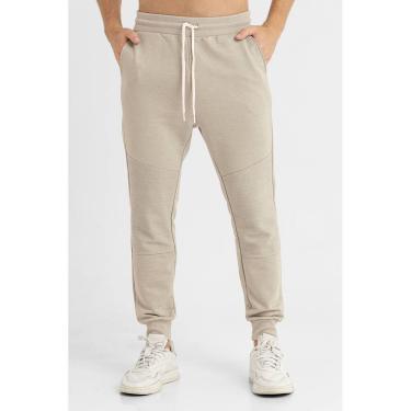 Imagem de Calça Masculina Moletom Sustentável Jogger com Recorte Marrom Montanha