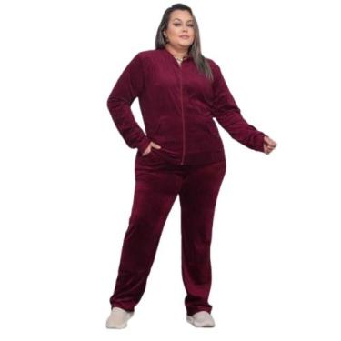 Imagem de Jaqueta Feminina Em Plush Plus Size, Capuz, Bolsos E Zipper - Mileysol