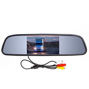 Imagem de Yasoca Monitor De Vídeo Automotivo 4,3" Com Espelho Retrovisor Automático, Tela Lcd, 12V-24V, Montagem Universal, Clipe Corrente Para Câmera Ré/Câmera Frontal/Reprodutor Mídia/Direção Segurança, 2 V