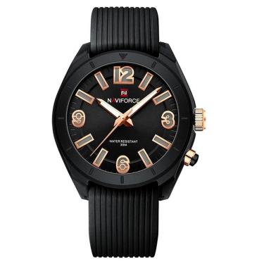 Imagem de Relógio De Pulso Feminino Quartzo Pulseira Silicone à Prova D´água Casual Analógico Preto