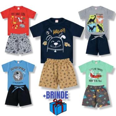 Imagem de Kit 5 Conjuntos Infantil Masculino Menino Verão - Cleomara, 8, Sortida