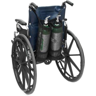 Imagem de Bolsa Dupla Para Cilindro De Oxigênio - Bolsa De Oxigênio Para Cadeira De Rodas Para Garrafa De Cilindros D D E - Suporte De Mochila De Oxigênio Para Cadeira De Rodas & Andador