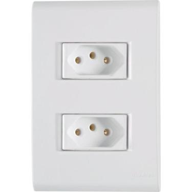 Imagem de Conjunto 2 Tomadas 2p+t 10a-250v Liz Branco Tramontina Branco - 250v
