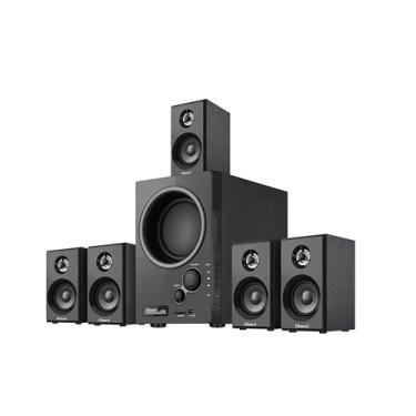 Imagem de Elimavi Sistema de som surround 5.1 com sistema estéreo subwoofer de 13 cm para casa com alto-falantes de home theater de médio alcance de 6,3 cm, sistema de alto-falantes domésticos com entradas de