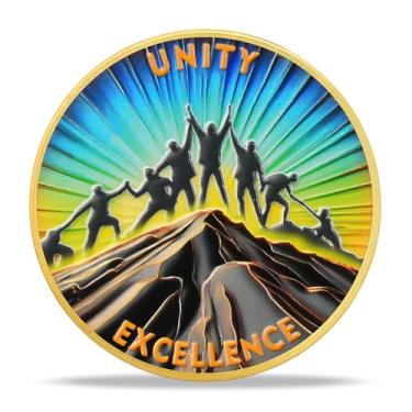 Imagem de RYUKENLM Conjunto de moedas de agradecimento de funcionários Unity & Excellence Recognition Coins Recognition Awards for Employees Incentivation Challenge Coin Thank You Gift for Team Work Staff