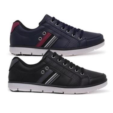 Imagem de Kit 2 Sapatênis Masculinos com Zíper e Cadarço Elástico-Masculino