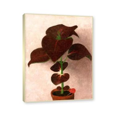 Imagem de NHLDZYH Moldura dourada champanhe. Quadros de pinturas famosas. (Flor de caládio) de Hans Emmenegger. Impressão em tela. Quadros decoração de parede. 60x80cm