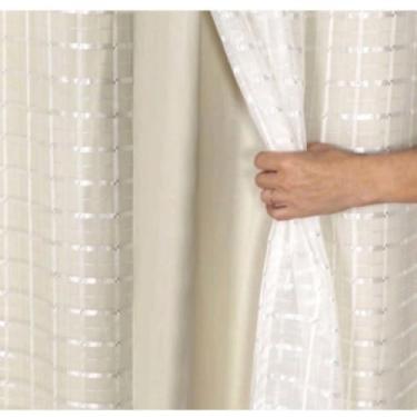 Imagem de Cortina Blackout blecaute pvc com Tecido xadrez 1,40 lar × 1,70/2,00 x 1,40 (bege,2,00 x 1,40 = 2 partes)