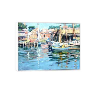 Imagem de MUHJDYC Jane Peterson Canvas Wall Art - Pintura famosa pôster reprodução - quadro branco para decoração de sala de estar (Harbor 3) 20x25cm-8x10in