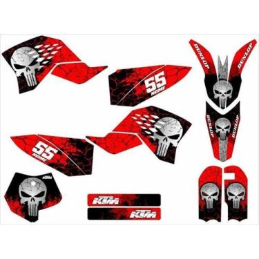 Imagem de Adesivo Moto Cross Trilha Ktm 50 Sx 09-15 Caveira Lm083 - Spts