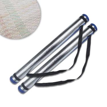 Imagem de Esteira de Praia Dobrável Palha Alumínio 170x60 Impermeabilizado Com A