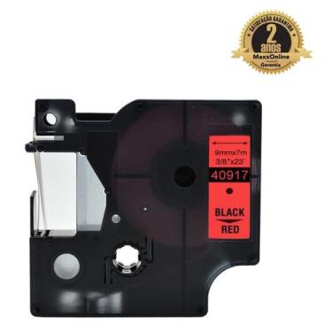 Imagem de Fita Compatível Dymo D1 40917 Vermelha Letra Preta 9mm - Genérica Dymo
